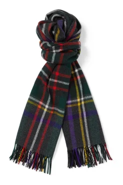 Charcoal Check Wide Cashmere Scarf
