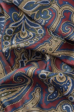 Burgundy Paisley Pin Fringed Silk Scarf -Fashion-New and Lingwood 3122542 paisley pin fringed silk scarf burgundy b