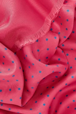 Pink Polka Dot Printed Silk Scarf -Fashion-New and Lingwood 3122624 pale pink polka dot scarf pink 2