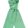 Light Green Polka Dot Printed Silk Scarf