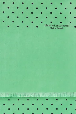 Light Green Polka Dot Printed Silk Scarf -Fashion-New and Lingwood 3122625 light green polka dot scarf green 3