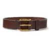 Brown Square Buckle Leather Belt