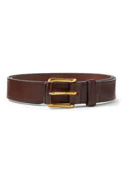 Brown Square Buckle Leather Belt