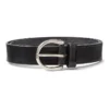 Black Oval Buckle Leather Belt