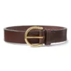Brown Oval Buckle Leather Belt