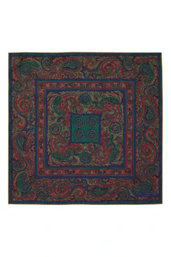 Red Langley Paisley Silk Pocket Square
