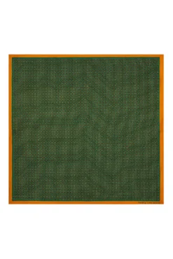 Green Mini Flowers Silk Pocket Square