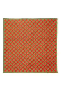 Green & Red Large Spot Silk Pocket Square