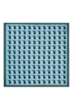 Blue & Green Vector Silk Pocket Square