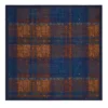 Orange & Navy Woven Check Wool Pocket Square
