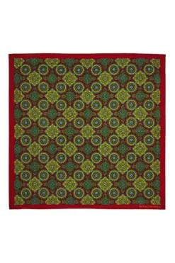 Burgundy Engineered Silk Pocket Square