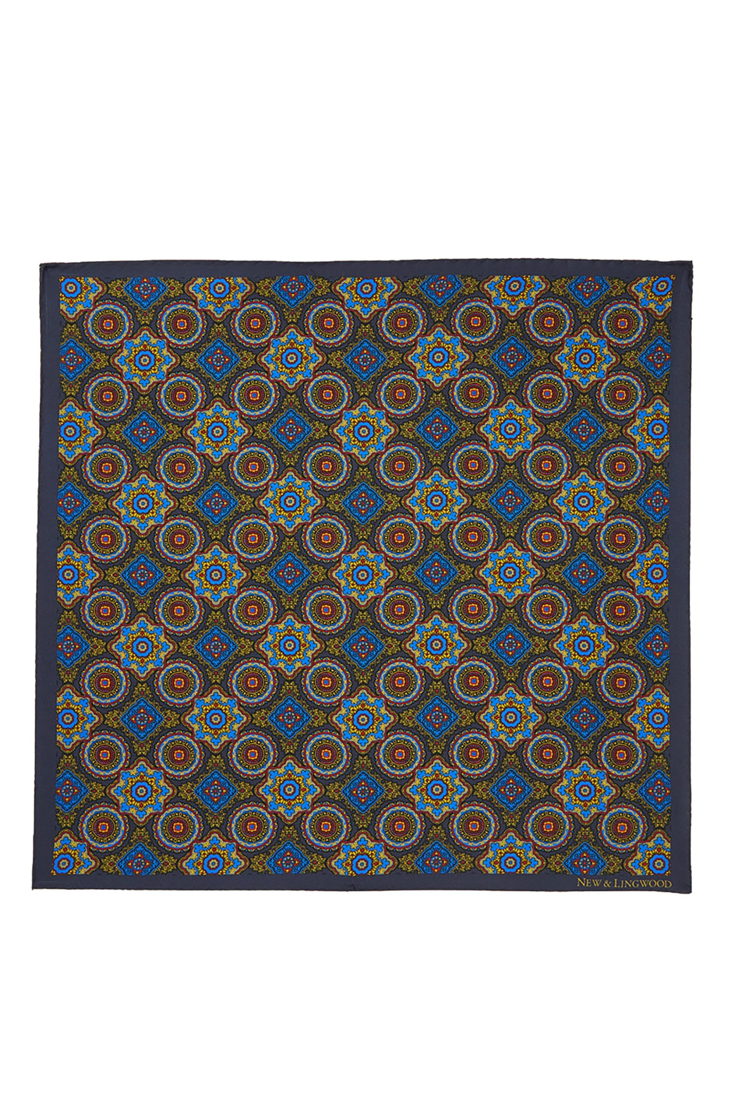 Navy Engineered Silk Pocket Square 1 Navy Engineered Silk Pocket Square