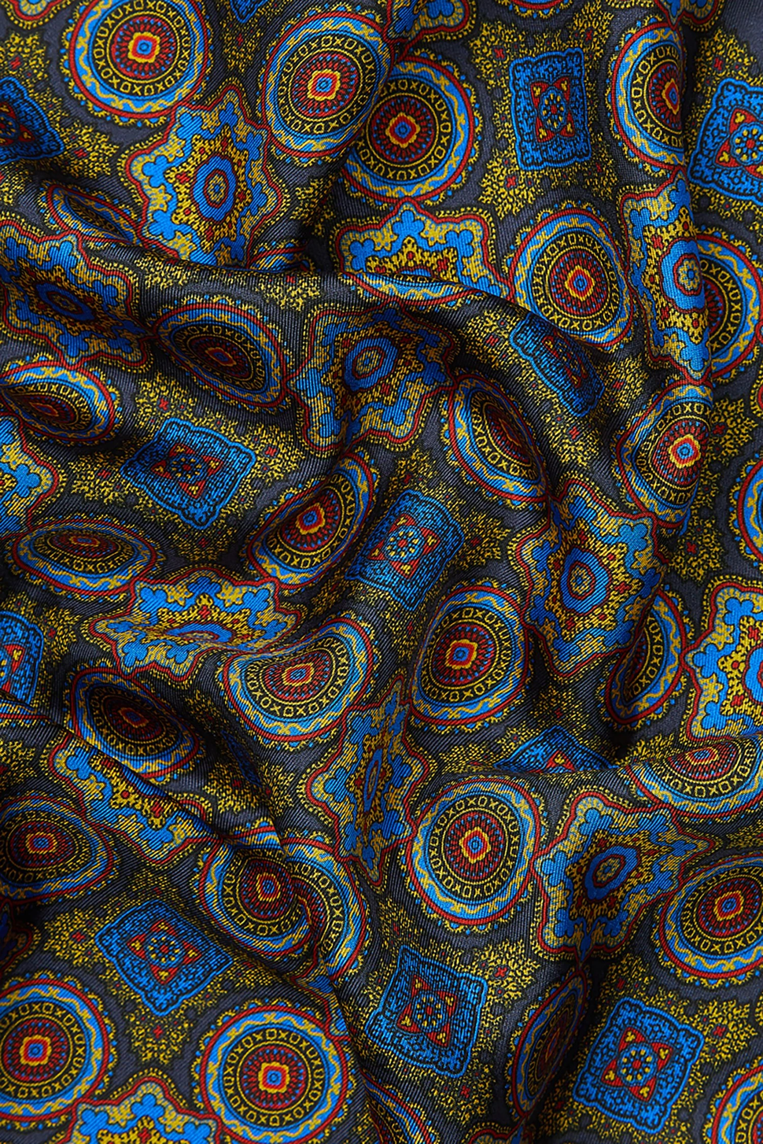 Navy Engineered Silk Pocket Square 2 Navy Engineered Silk Pocket Square - Image 2