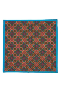 Teal Engineered Silk Pocket Square