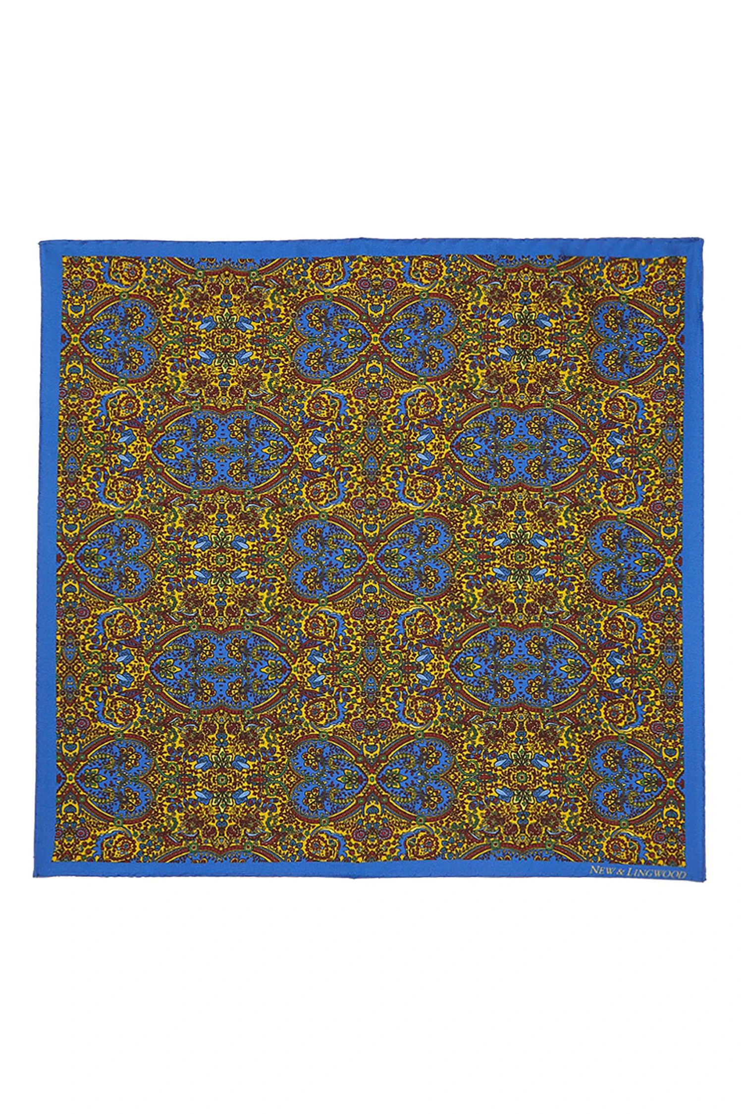 Yellow Arabesque Silk Pocket Square 1 Yellow Arabesque Silk Pocket Square