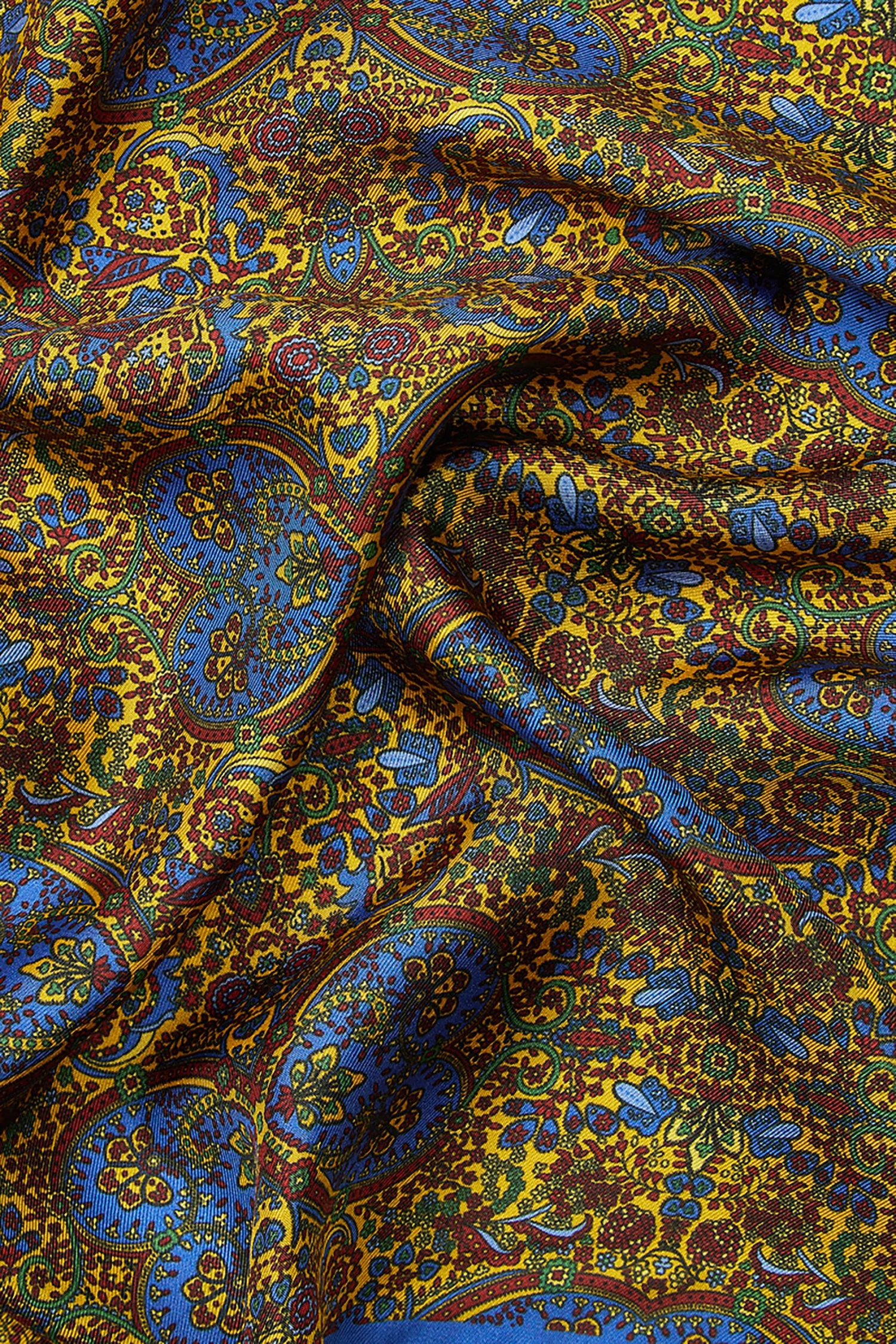 Yellow Arabesque Silk Pocket Square 2 Yellow Arabesque Silk Pocket Square - Image 2