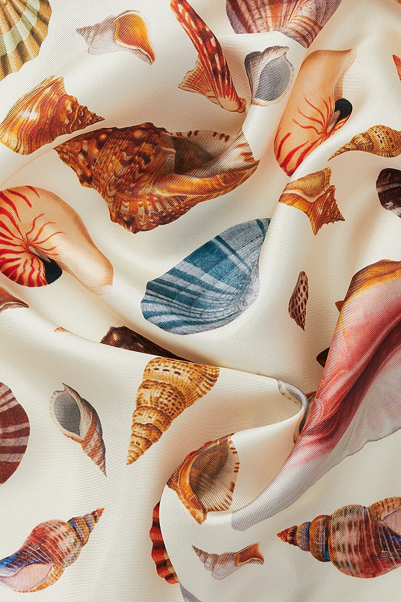 White Shell Collection Pocket Square 2 White Shell Collection Pocket Square - Image 2