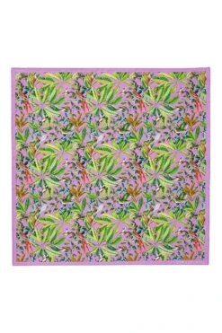 Magenta Bird Garden Silk Pocket Square