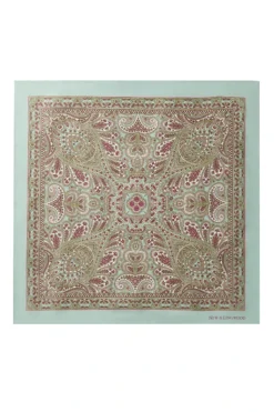 Duck Egg Paisley Silk Pocket Square