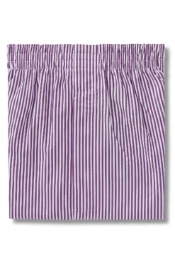 Purple Stripe Cotton Boxer Shorts