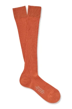 Burnt Orange Long Lightweight Wool Socks