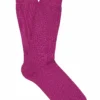 Magenta Mid Calf Lightweight Wool Socks