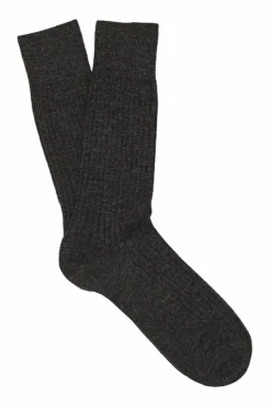 Dark Grey Mid Calf Lightweight Wool Socks