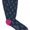 Navy Skull & Crossbones Mid Calf Cotton Socks
