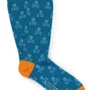 Teal Skull & Crossbones Mid Calf Cotton Socks