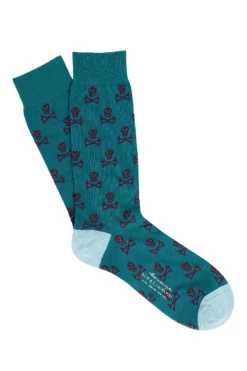 Petrol Skull & Crossbones Mid Calf Cotton Socks