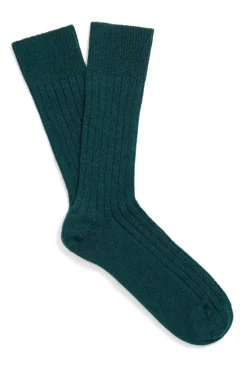 Dark Green Mid Calf Cashmere Socks
