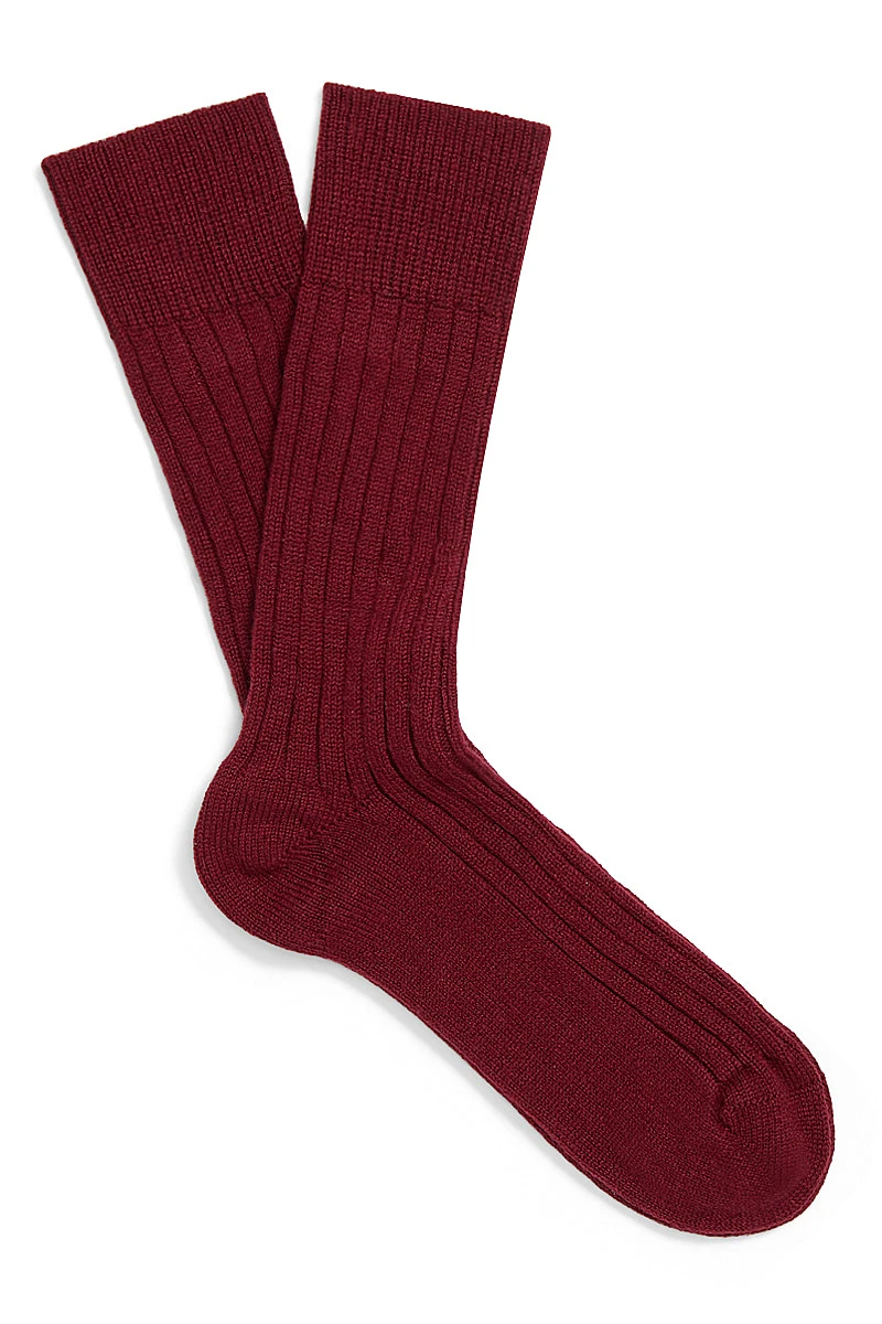 Burgundy Mid Calf Cashmere Socks 1 Burgundy Mid Calf Cashmere Socks