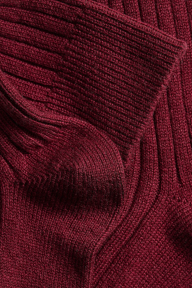 Burgundy Mid Calf Cashmere Socks 2 Burgundy Mid Calf Cashmere Socks - Image 2