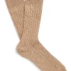 Cream Mid Calf Cashmere Socks