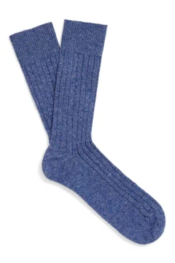 Mid Blue Mid Calf Cashmere Socks