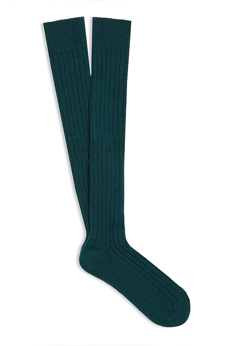 Green Long Cashmere Socks 1 Green Long Cashmere Socks