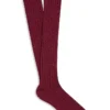 Burgundy Long Cashmere Socks