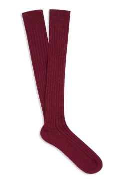 Burgundy Long Cashmere Socks