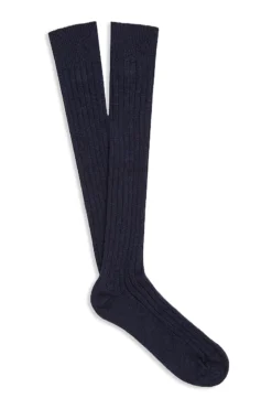 Navy Long Cashmere Socks