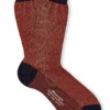 Navy Crosshatch Mid Calf Cotton Socks