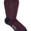 Purple Crosshatch Mid Calf Cotton Socks