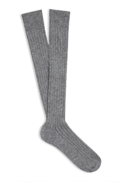 Grey Long Cashmere Socks