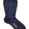 Navy Literary Mid Calf Cotton Socks