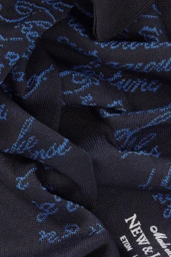 Navy Literary Mid Calf Cotton Socks -Fashion-New and Lingwood 3622548 shakespear mid calf cotton socks navy 2