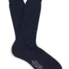 Navy Mid Calf Midweight Wool Socks