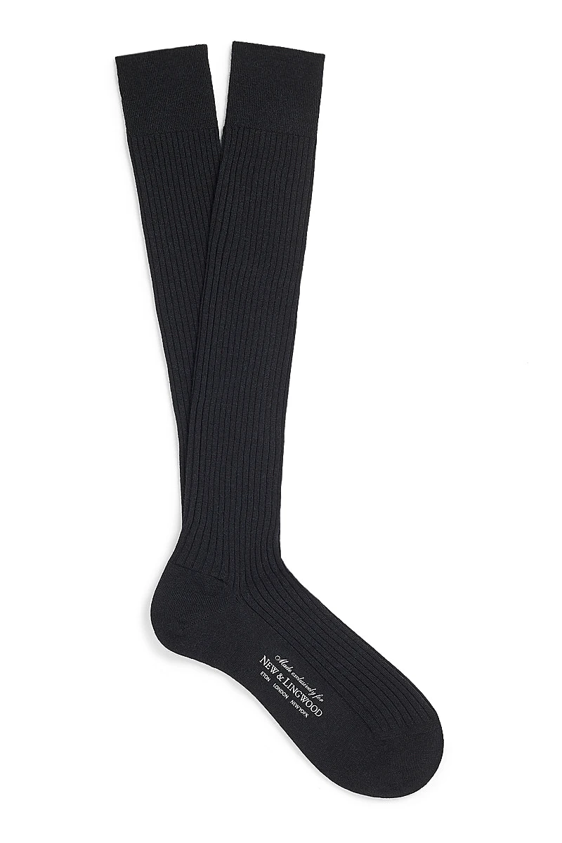 Black Long Midweight Wool Socks 1 Black Long Midweight Wool Socks