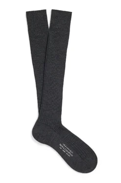 Grey Long Midweight Wool Socks