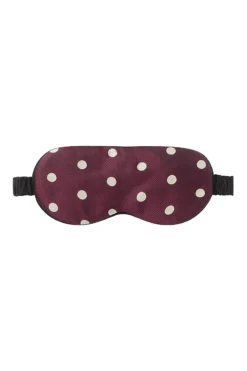 Wine Polka Dot Silk Eye Mask