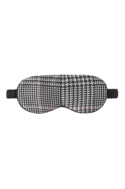 Navy Prince Of Wales Silk Eye Mask