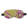 Yellow & Pink Peacock Silk Eye Mask